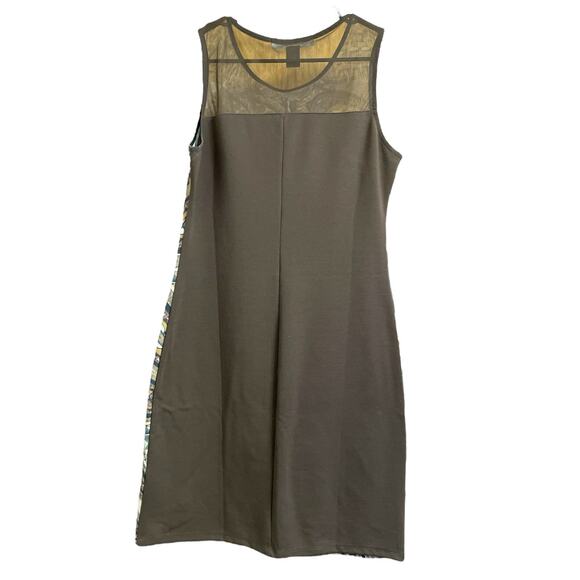 Desigual Mocha Brown Geo-Floral Print Sleeveless Dress Large - Picture 2 of 11